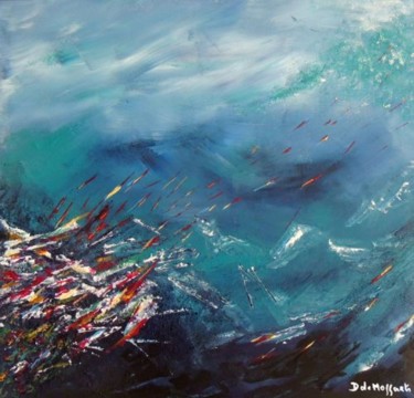 Peinture intitulée "Fond d'Océan" par Danielle De Moffarts, Œuvre d'art originale