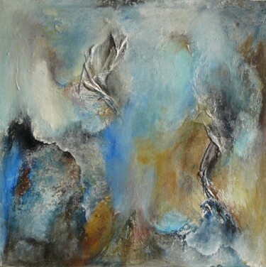 Painting titled "bleu" by Danielle Dunevon, Original Artwork, Acrylic