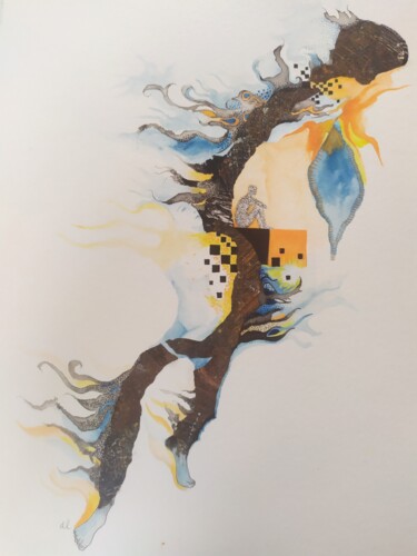 Desenho intitulada "Danseur 3" por Danielle Lequin, Obras de arte originais, Tinta