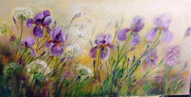 Painting titled "Iris Le printemps" by Danielle Mangeon, Original Artwork, Acrylic