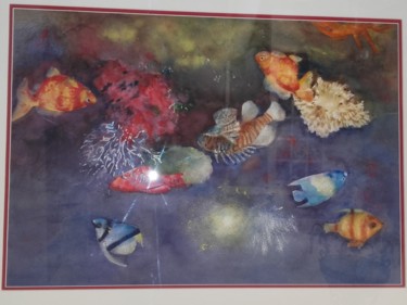 Pittura intitolato "L' Aquarium" da Danielle Mangeon, Opera d'arte originale, Acquarello
