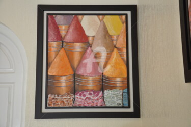 Peinture intitulée "les épices" par Danielle Pageot, Œuvre d'art originale, Huile