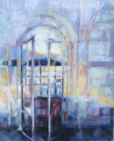 Peinture intitulée "La porte bleue" par Danielle Perucca, Œuvre d'art originale