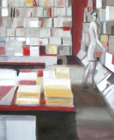 Peinture intitulée "La librairie" par Danielle Perucca, Œuvre d'art originale