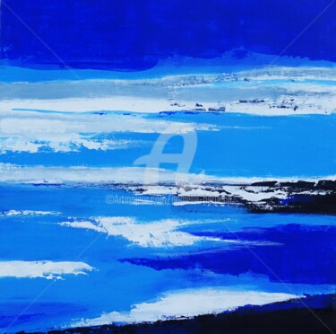 Painting titled "Dans le bleu 1" by Danielle Perucca, Original Artwork