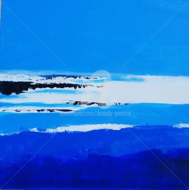 Painting titled "Dans le bleu 2" by Danielle Perucca, Original Artwork, Acrylic