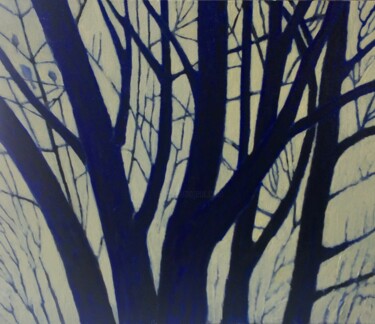Painting titled "Série « arbres 2019…" by Danielle Teyssedre, Original Artwork, Oil