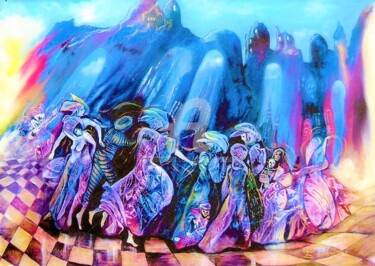 Peinture intitulée "vasa-esprits-dansan…" par Danielle Vasa, Œuvre d'art originale