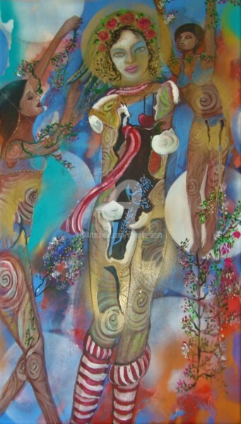 Картина под названием "Nettoyage de printe…" - Danielle Vasa, Подлинное произведение искусства, Масло Установлен на Деревянн…