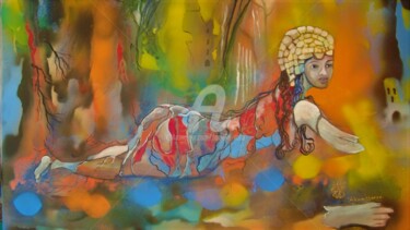 Картина под названием "Renaissance" - Danielle Vasa, Подлинное произведение искусства, Масло Установлен на Деревянная рама д…
