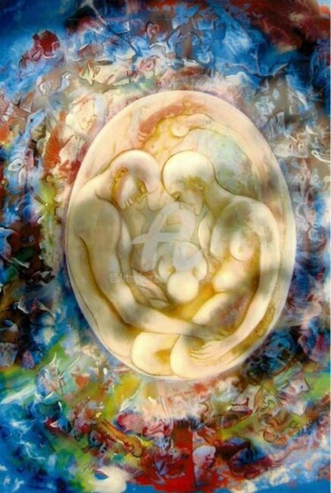Malerei mit dem Titel "Embryon" von Danielle Vasa, Original-Kunstwerk, Öl