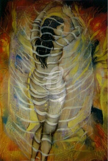 Peinture intitulée "Chrysalide" par Danielle Vasa, Œuvre d'art originale, Huile