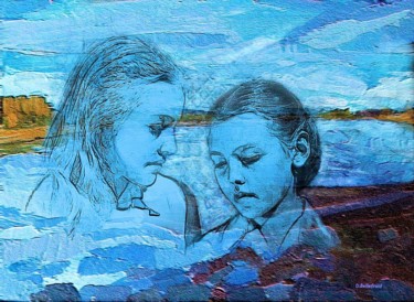 Arts numériques intitulée "Le lac des souvenir…" par Danielle Bellefroid, Œuvre d'art originale, Peinture numérique