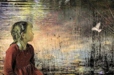 Au bord de l'étang Arts numériques intitulée "Au bord de l'étang" par Danielle Bellefroid, Œuvre d'art originale