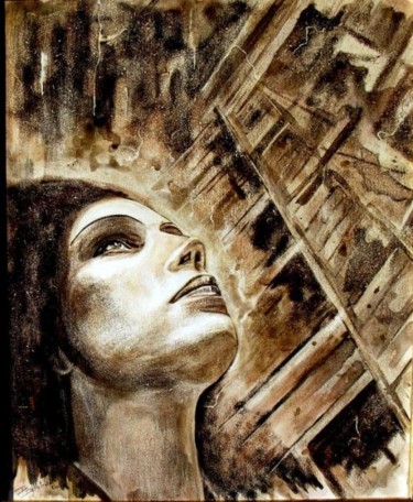 Peinture intitulée "Escalier C bloc 21" par Danielle Bellefroid, Œuvre d'art originale, Acrylique