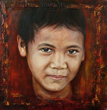 Peinture intitulée "Thiêu Quang" par Danielle Bellefroid, Œuvre d'art originale, Huile