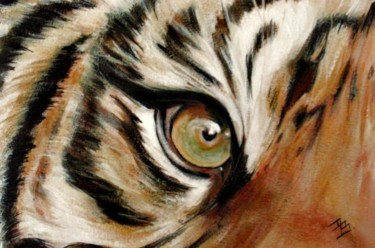 Peinture intitulée "Tigre 2" par Danielle Bellefroid, Œuvre d'art originale, Huile