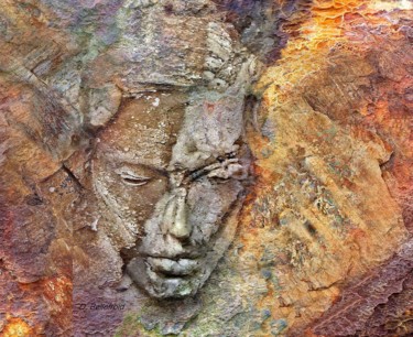 Arts numériques intitulée "Femme de pierre" par Danielle Bellefroid, Œuvre d'art originale, Peinture numérique