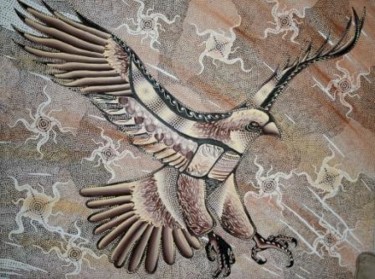 Peinture intitulée "Eagle (Nuetrino)" par Danielle Burford, Œuvre d'art originale, Acrylique