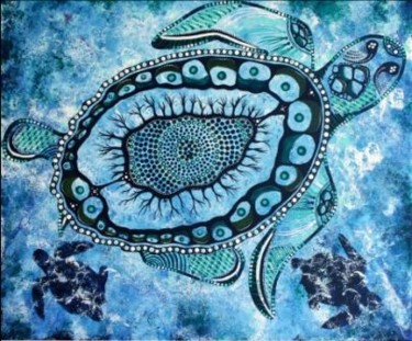 Peinture intitulée "Sea Turtle" par Danielle Burford, Œuvre d'art originale, Acrylique