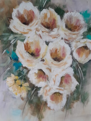 Painting titled "Floral" by Dani Bueno, Original Artwork, Acrylic