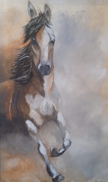 Peinture intitulée "Wild horses" par Dani Bueno, Œuvre d'art originale, Acrylique