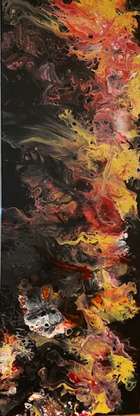 Painting titled "Incendie" by Danielle Ciantar, Original Artwork, Acrylic