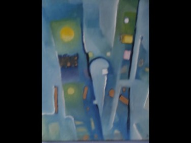 Peinture intitulée "venise la nuit" par Danielefort, Œuvre d'art originale, Huile