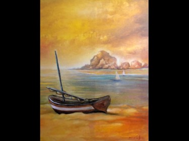 Painting titled "la barque échouée" by Danielefort, Original Artwork