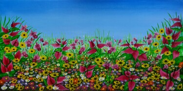 Pintura titulada "Wild Flowers 5" por Danielle Siauw, Obra de arte original, Acrílico Montado en Bastidor de camilla de made…