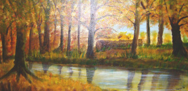 Painting titled "Autumn in the Woods" by Danielle Siauw, Original Artwork, Acrylic