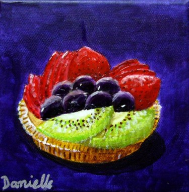 Painting titled "Fruit Tart" by Danielle Siauw, Original Artwork, Oil