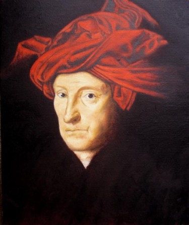 Painting titled "Copie de l Homme au…" by Daniel Lutaud, Original Artwork, Oil