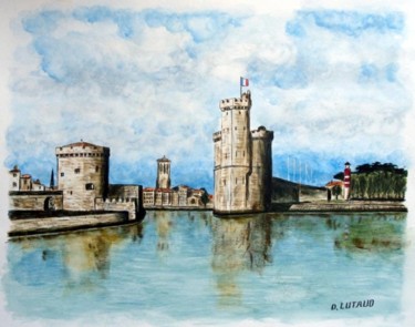 Malerei mit dem Titel "Port de La Rochelle…" von Daniel Lutaud, Original-Kunstwerk, Öl