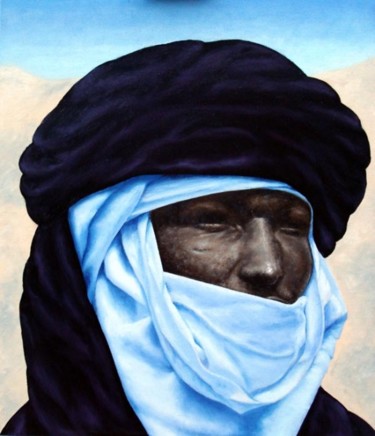 Painting titled "Ahmed   Huile sur t…" by Daniel Lutaud, Original Artwork, Oil