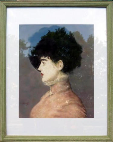 Schilderij getiteld "Copie d un portrait…" door Daniel Lutaud, Origineel Kunstwerk, Olie