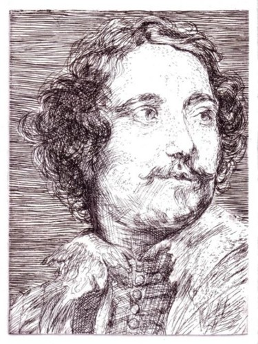Prenten & gravures getiteld "Portrait d homme  E…" door Daniel Lutaud, Origineel Kunstwerk, Anders