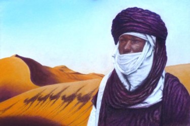 Painting titled "Ahmed  Pastel sec…" by Daniel Lutaud, Original Artwork, Oil