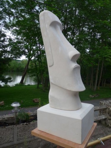 Sculpture titled "Moaï 296 de l Ile d…" by Daniel Lutaud, Original Artwork, Stone