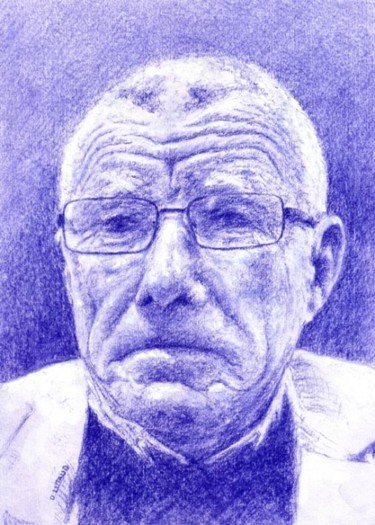 Drawing titled "Fred  Pastel bleu s…" by Daniel Lutaud, Original Artwork, Other
