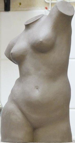 Escultura intitulada "Buste de Négresse e…" por Daniel Lutaud, Obras de arte originais, Terracota