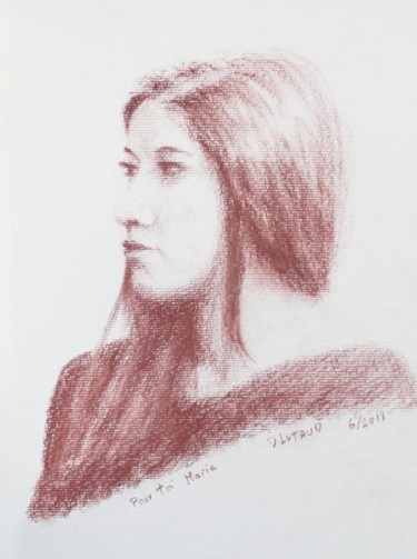 Desenho intitulada "Marie Sanguine sur…" por Daniel Lutaud, Obras de arte originais, Outro