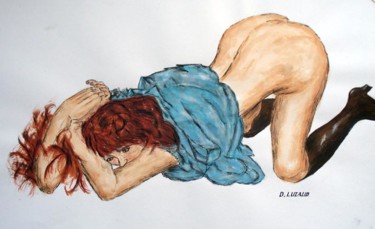 Pintura titulada "Copie de Femme par…" por Daniel Lutaud, Obra de arte original, Oleo