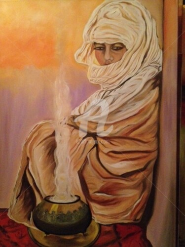Painting titled ""AICHA"" by Danygil, Original Artwork, Oil