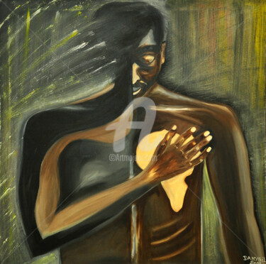 Painting titled ""VENERATION"" by Danygil, Original Artwork, Oil