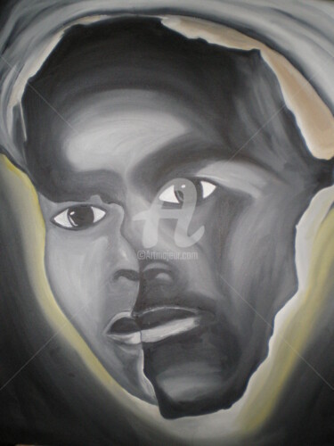 Painting titled "THE FACE OF AFRICA" by Danygil, Original Artwork, Oil