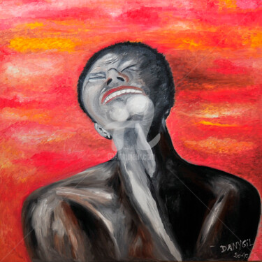 Painting titled ""SUFFERING"" by Danygil, Original Artwork, Oil