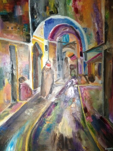 Peinture intitulée ""MEDINA 2"" par Danygil, Œuvre d'art originale, Huile