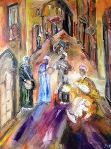 Painting titled ""LES MUSICIENS" (TH…" by Danygil, Original Artwork, Oil