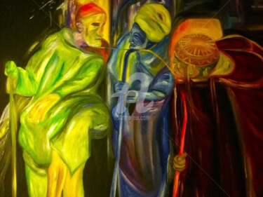 Painting titled ""Les Sages" (the wi…" by Danygil, Original Artwork, Oil